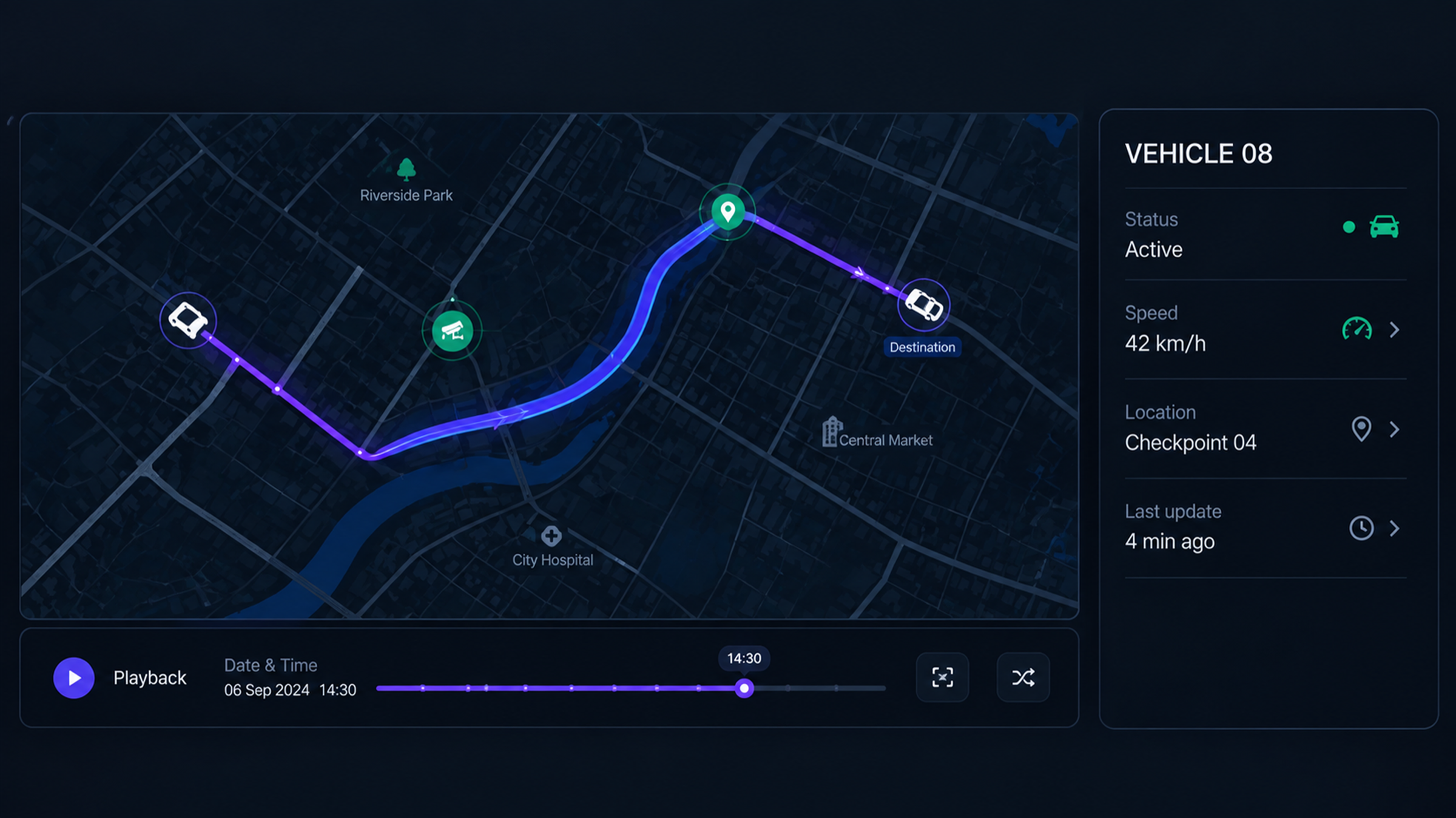 Vehicle tracking and playback dashboard